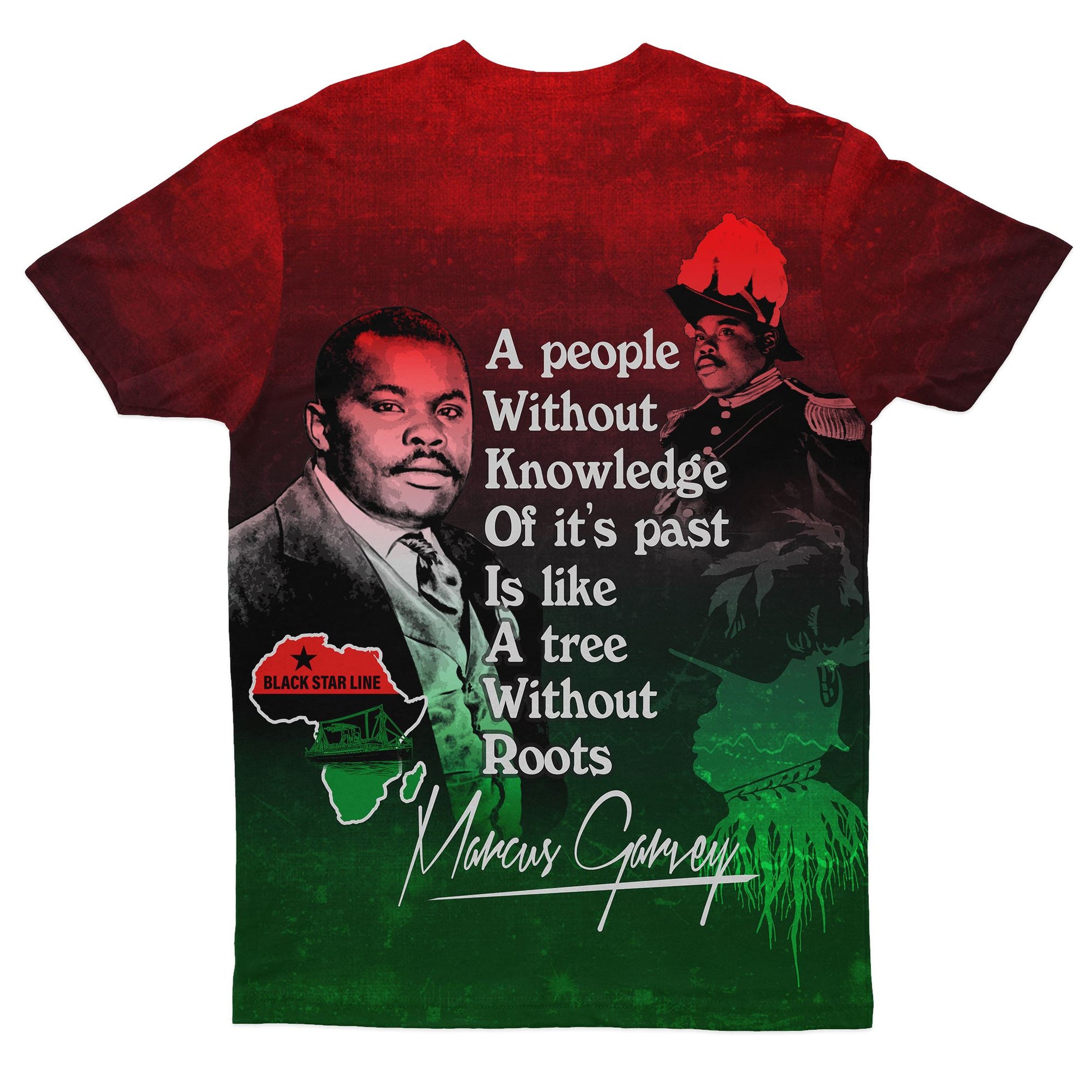 Marcus Garvey Quotes T-shirt AOP Tee Tianci 