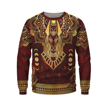 Anubis Pattern In Red Sweatshirt Sweatshirt Tianci S 