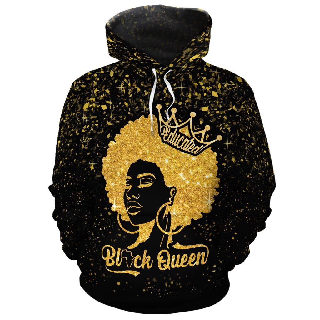 Educated Black Queen 2 All over Hoodie African American Clothing