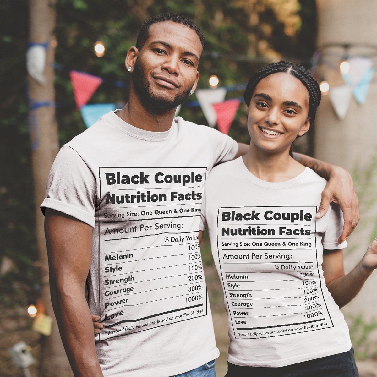 Nutrition Facts Black Couple Shirts Matching Shirts Gearment 