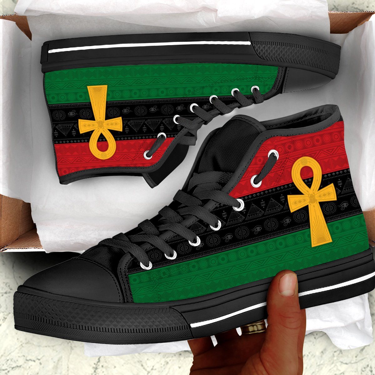 Pan African Ankh Canvas Shoes Canvas Shoes Hosocorp 