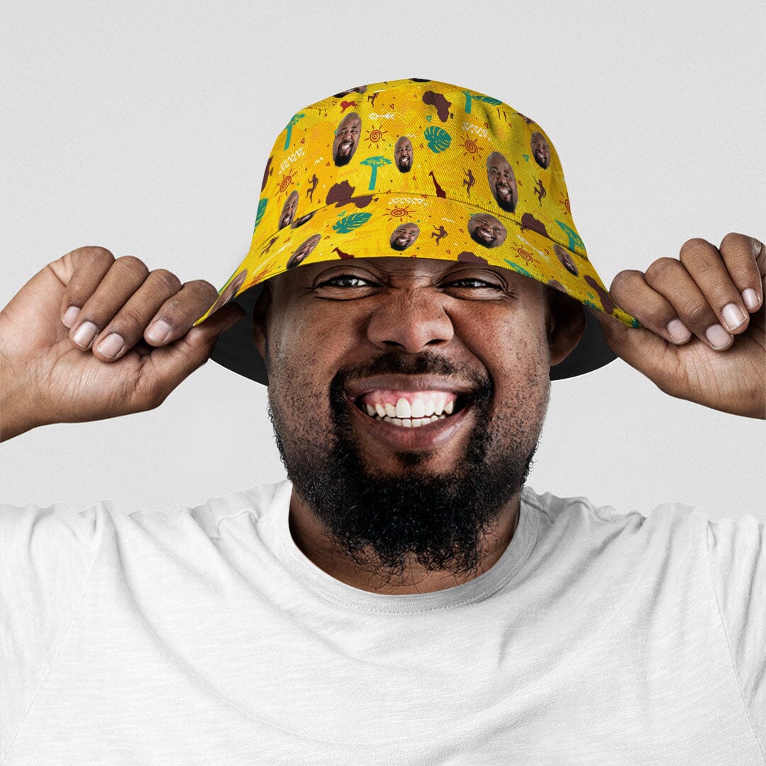Custom Face African Pattern Bucket Hat Bucket Hat Tianci 