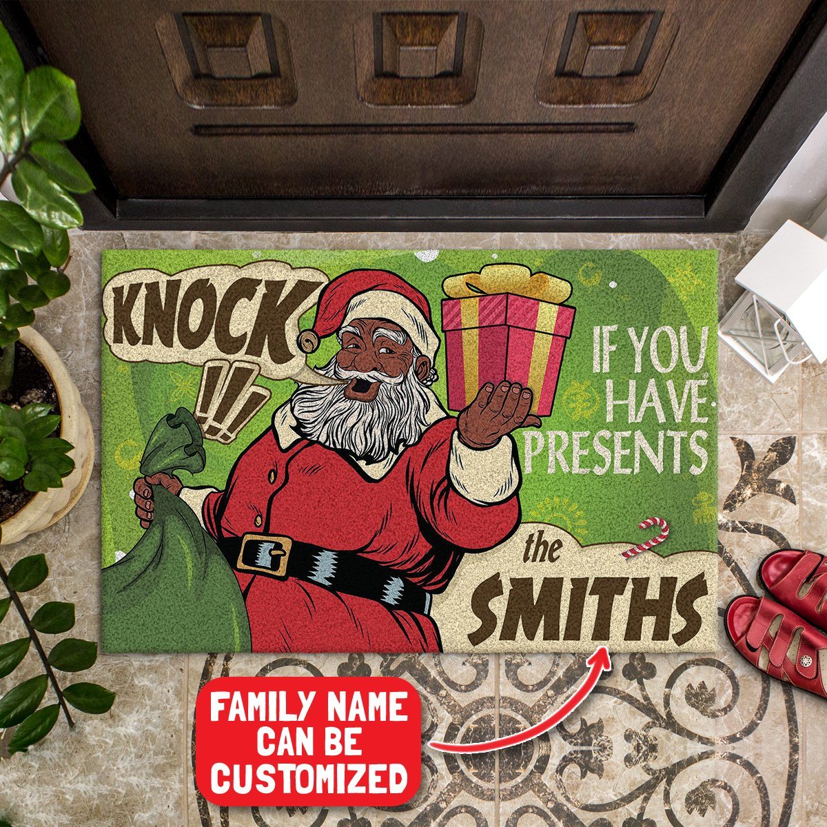 Personalized Knock If You Have Presents Decorative Mat Decorative Mat Tianci 