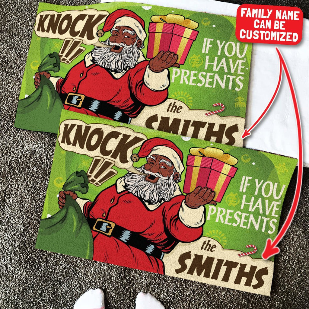 Personalized Knock If You Have Presents Decorative Mat Decorative Mat Tianci 