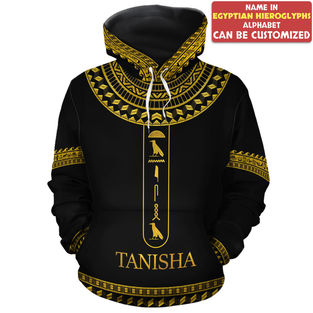 Personalized Egyptian Hieroglyphs Alphabet All-over Hoodie Hoodie Tianci Pullover S 