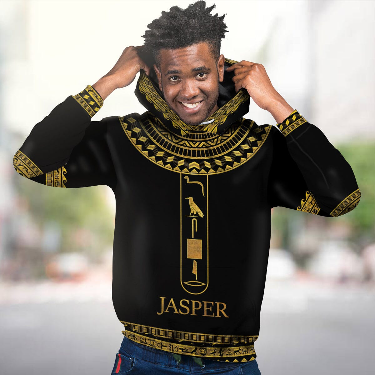 Personalized Egyptian Hieroglyphic Alphabet All-over Hoodie Hoodie Tianci 