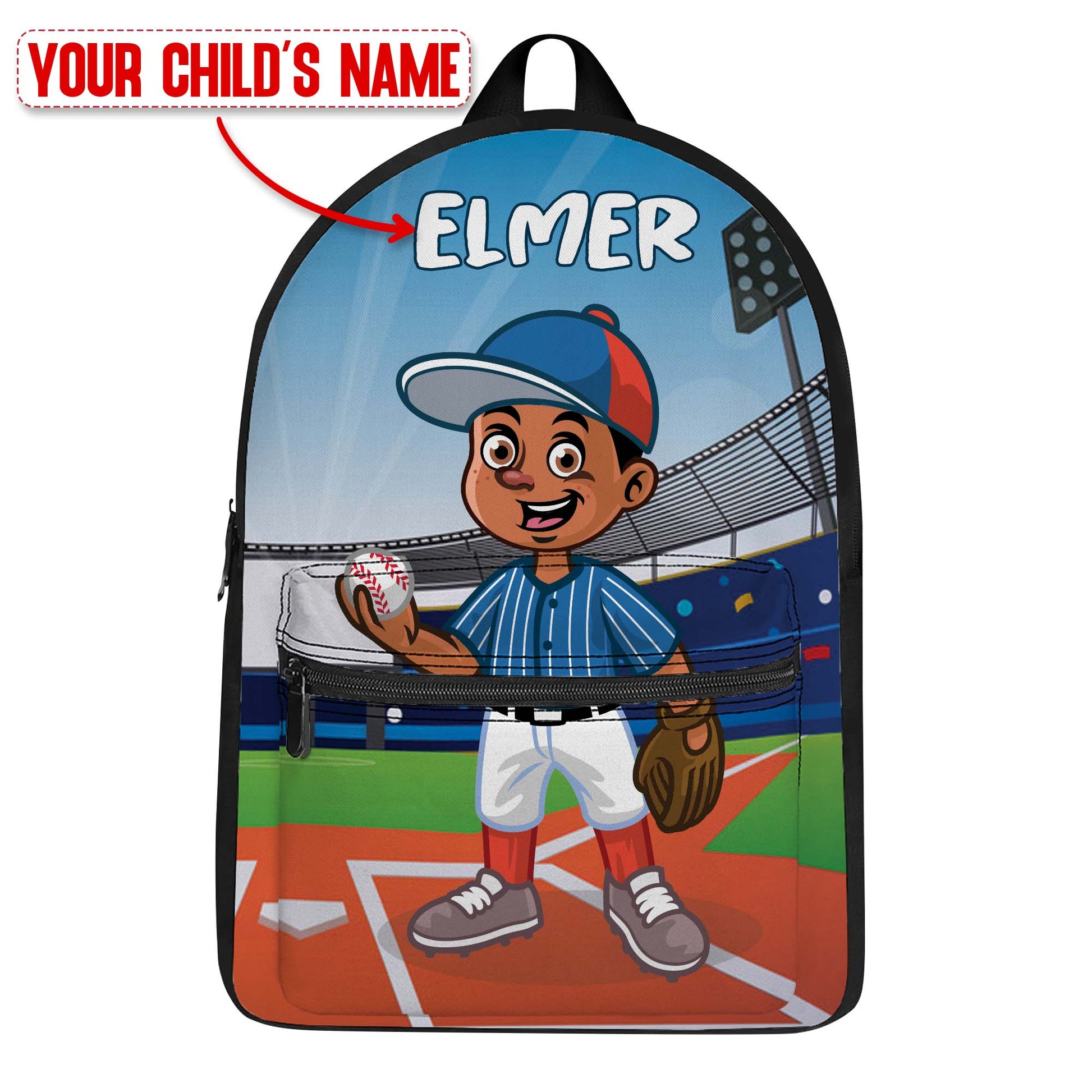 Personalized Little Afro Baseball Player Player Kid Backpack Kid Backpack Tianci Catcher One Size 