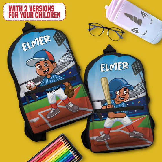 Personalized Little Afro Baseball Player Player Kid Backpack Kid Backpack Tianci 