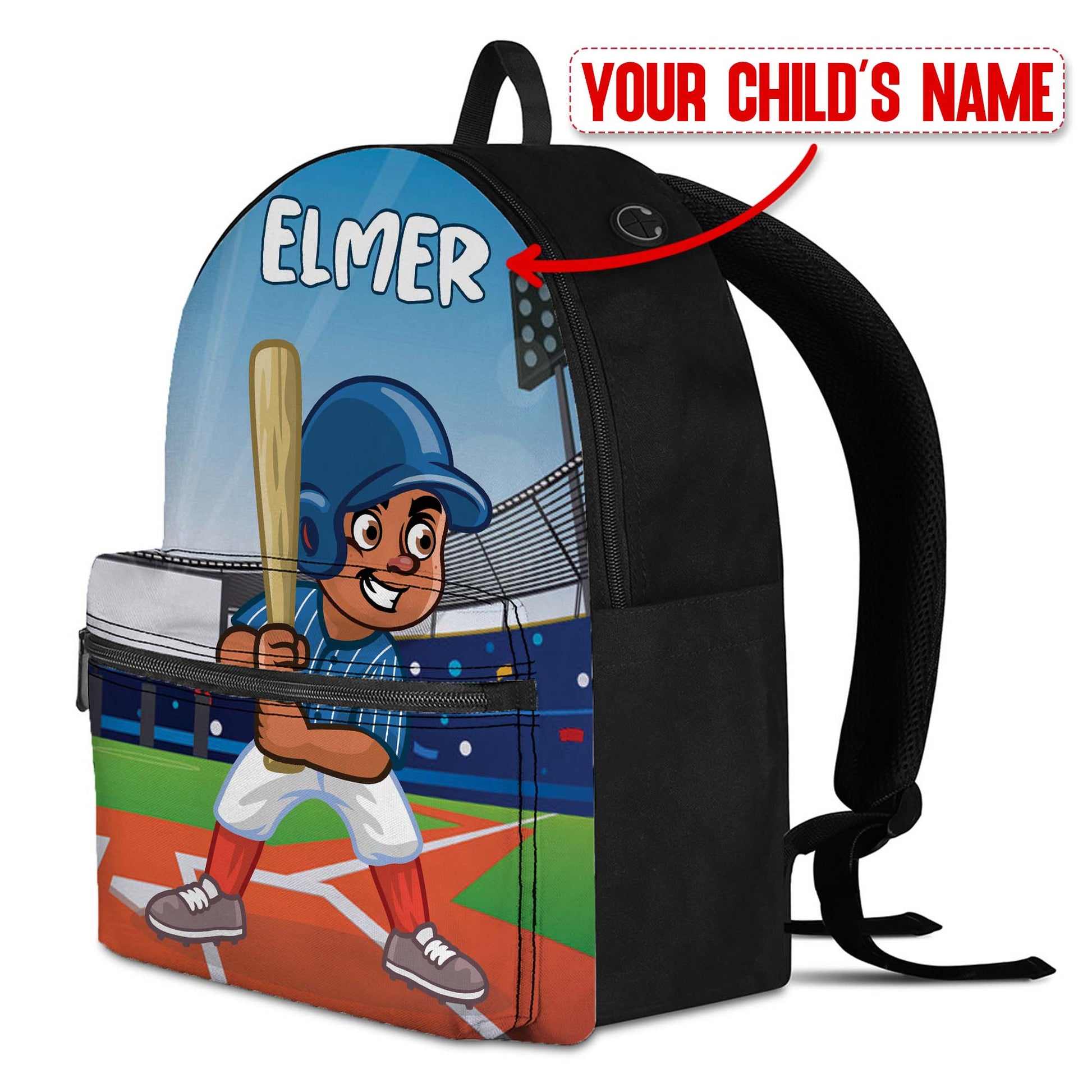Personalized Little Afro Baseball Player Player Kid Backpack Kid Backpack Tianci 