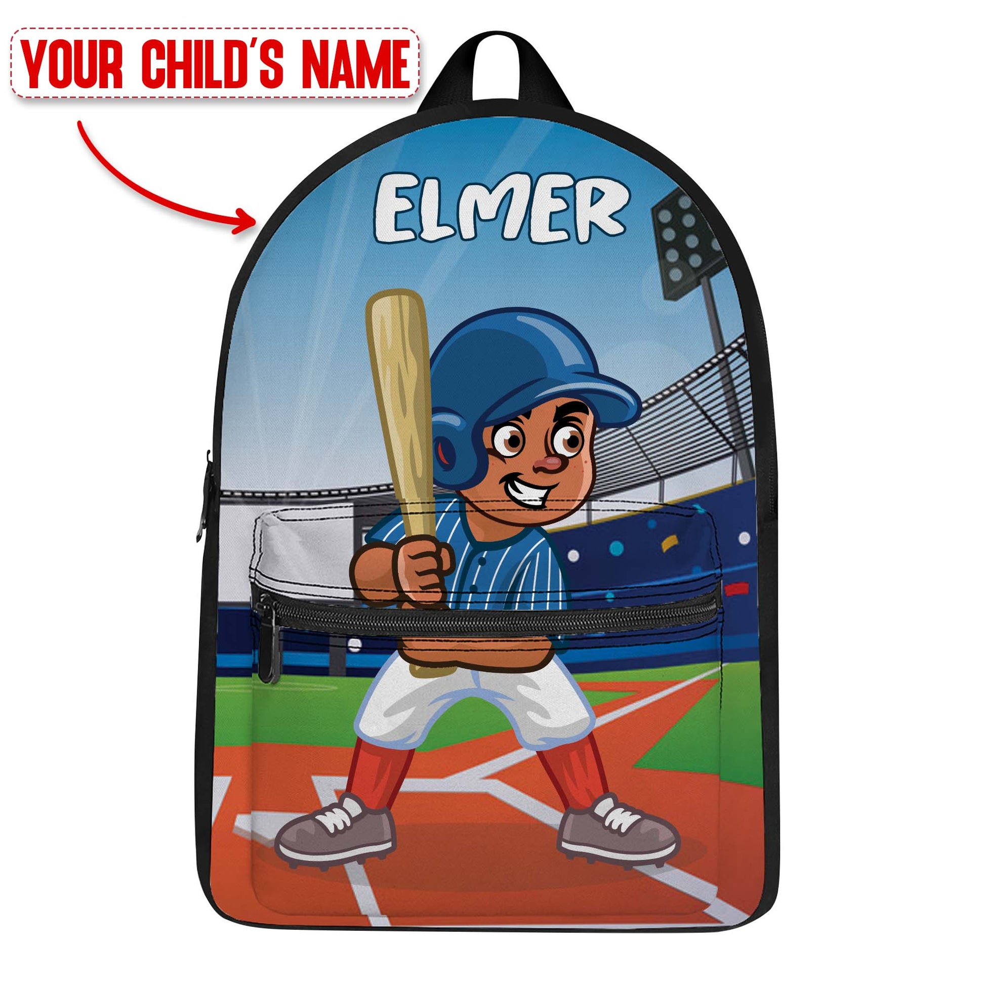 Personalized Little Afro Baseball Player Player Kid Backpack Kid Backpack Tianci Pitcher One Size 