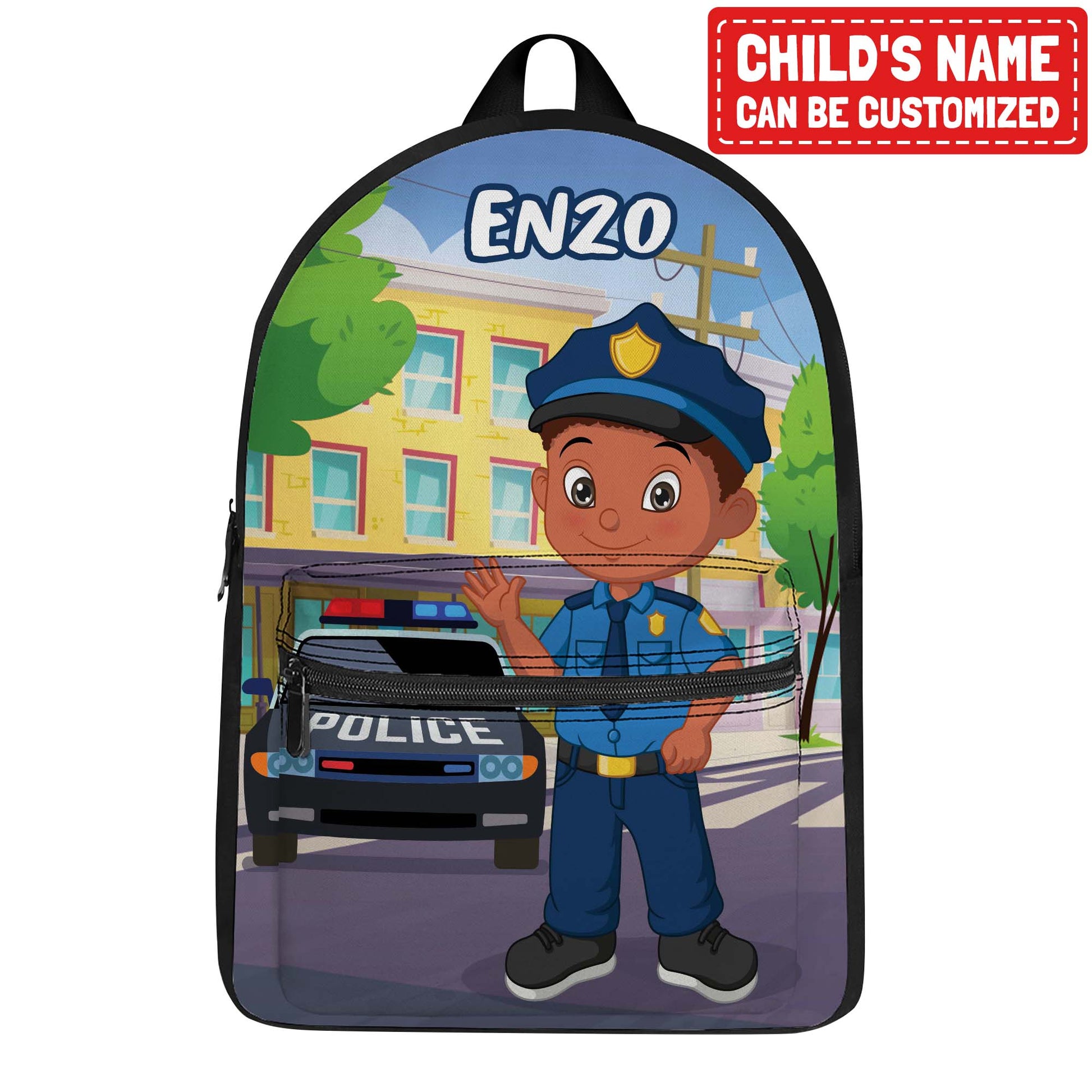 Personalized Little Afro Police Kid Backpack Kid Backpack Tianci Boy One Size 