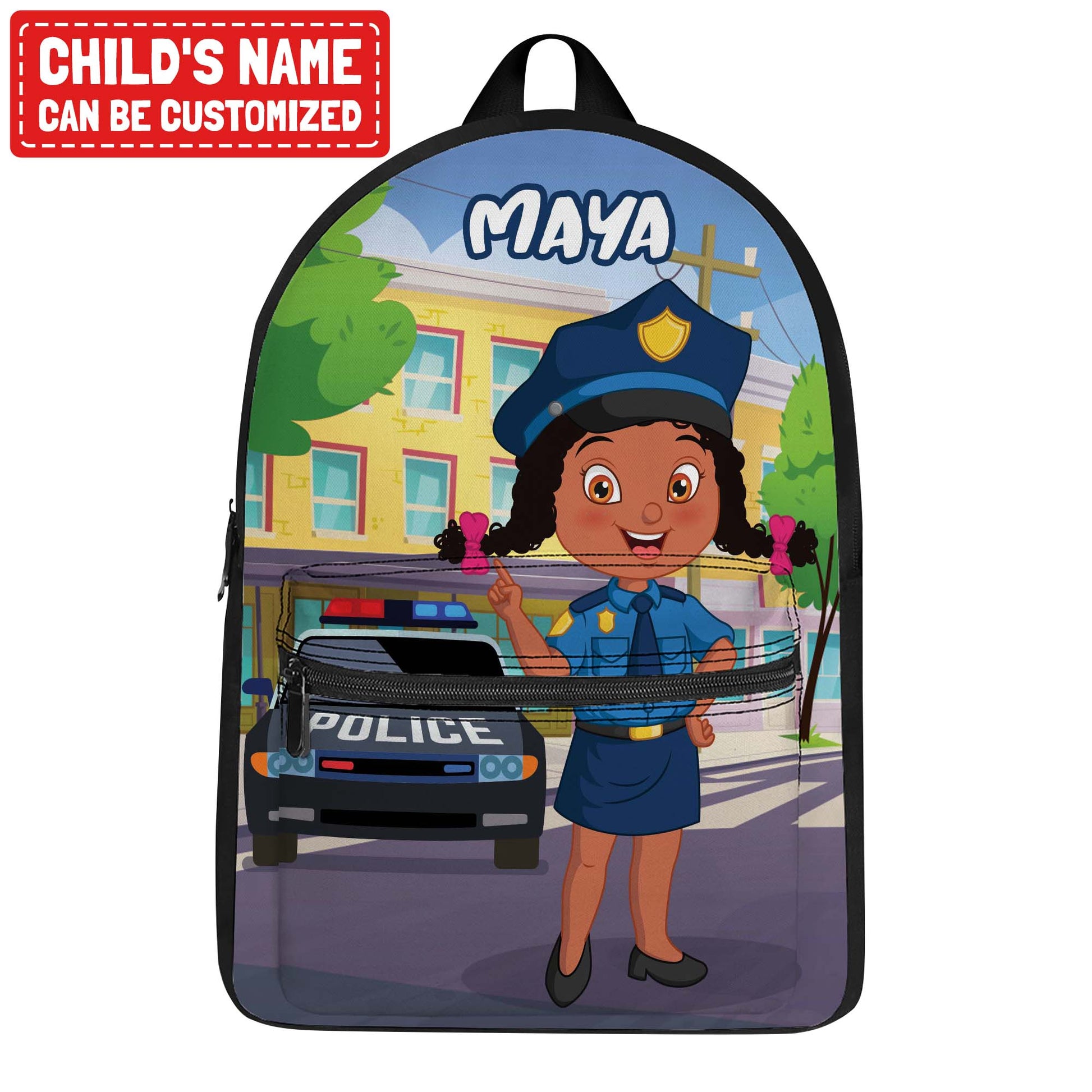 Personalized Little Afro Police Kid Backpack Kid Backpack Tianci Girl One Size 