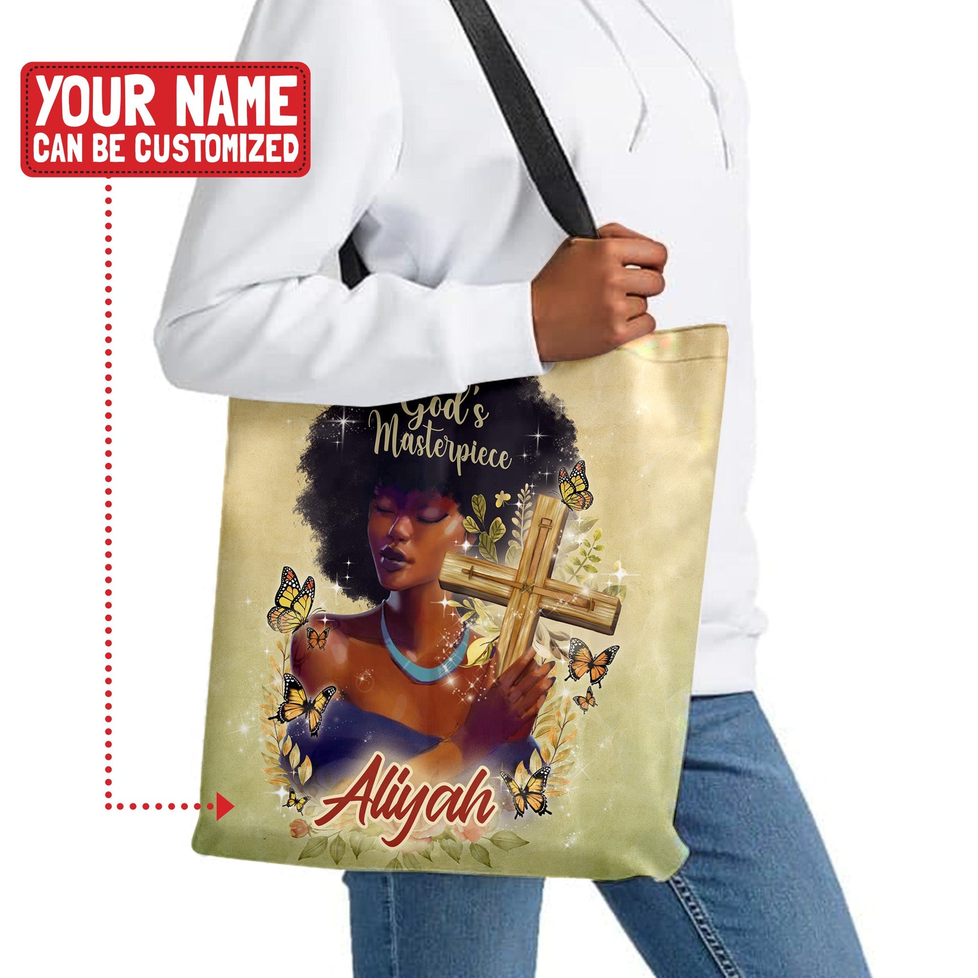 Personalized I Am God's Masterpiece Tote Bag Tote Bag Tianci 