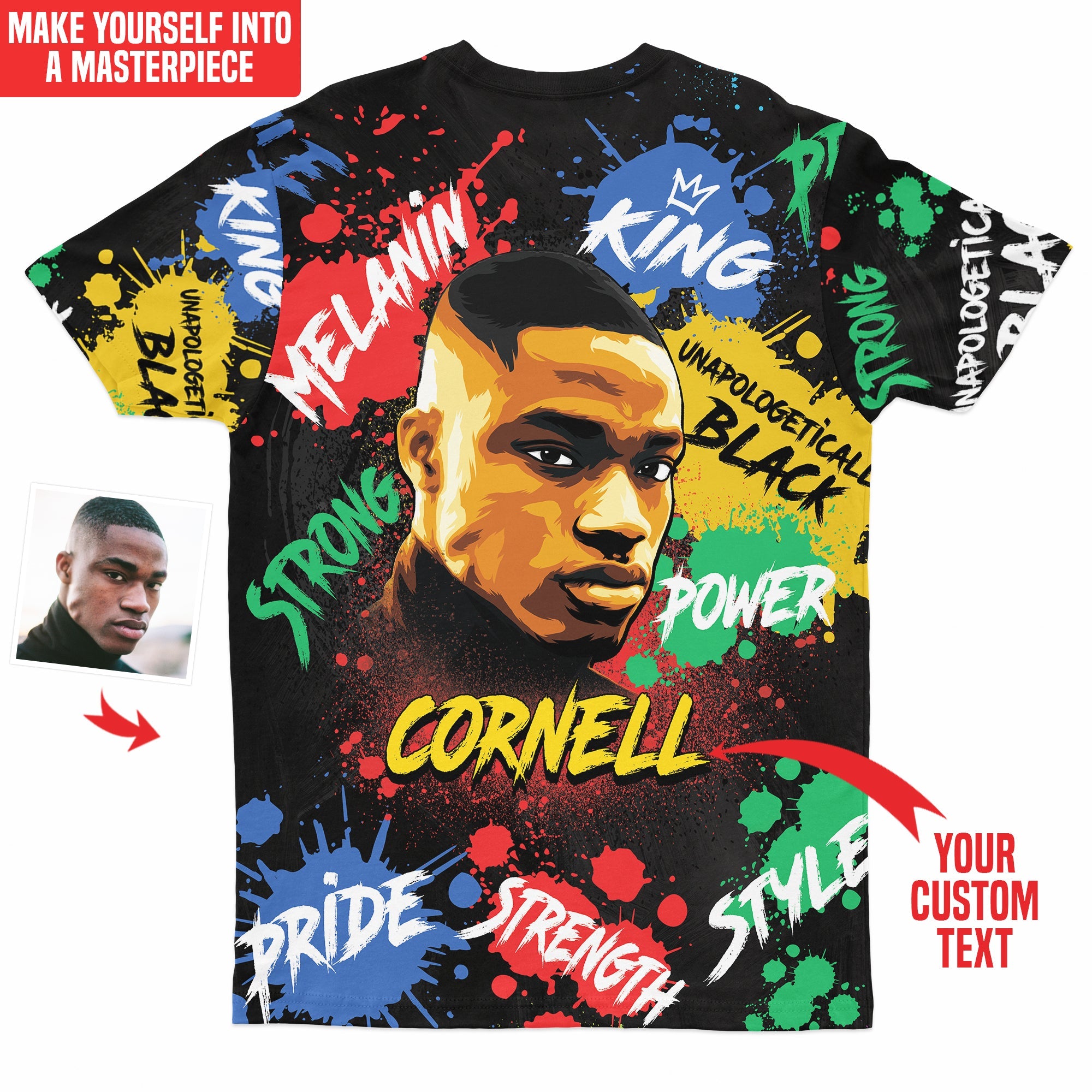 Custom Face Art T-shirt AOP Tee Tianci 