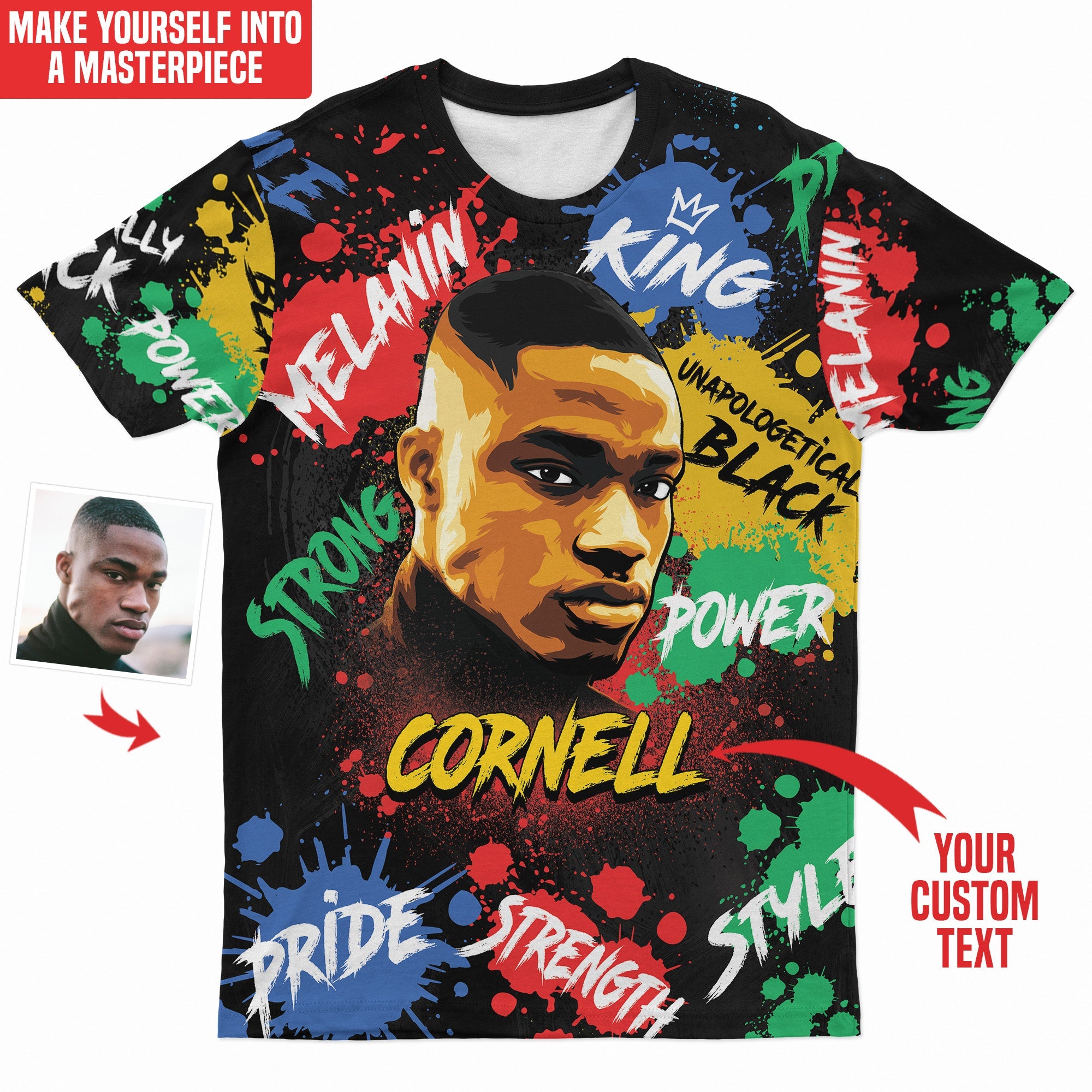 Custom Face Art T-shirt AOP Tee Tianci S 