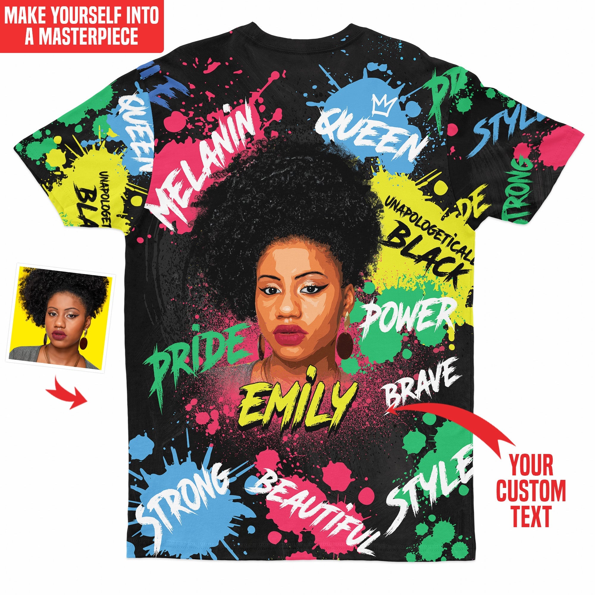 Custom Face Art T-shirt AOP Tee Tianci 