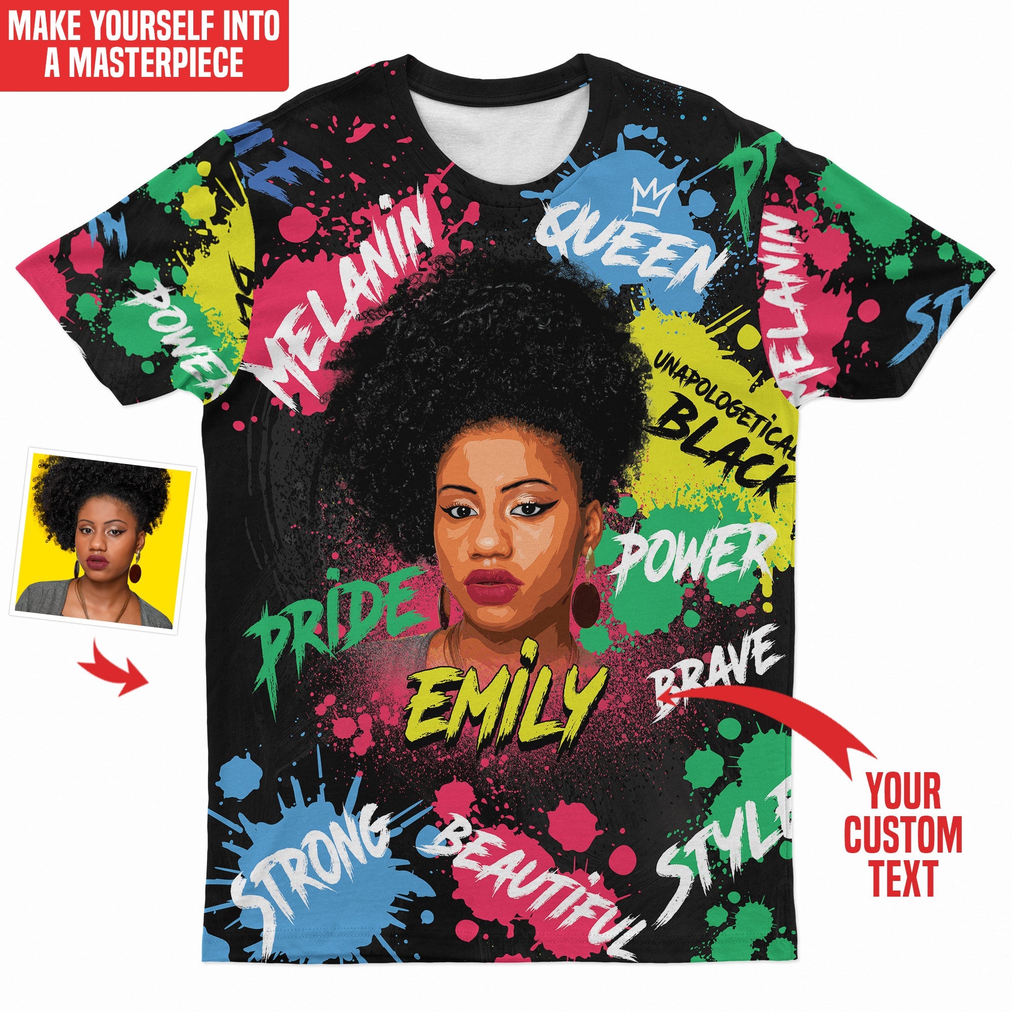 Custom Face Art T-shirt AOP Tee Tianci For Women S 