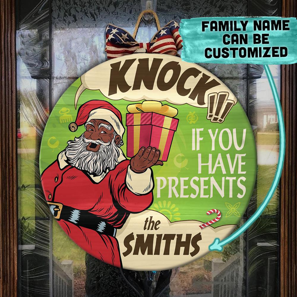 Personalized Knock If You Have Presents Wood Sign Wood Sign Tianci 