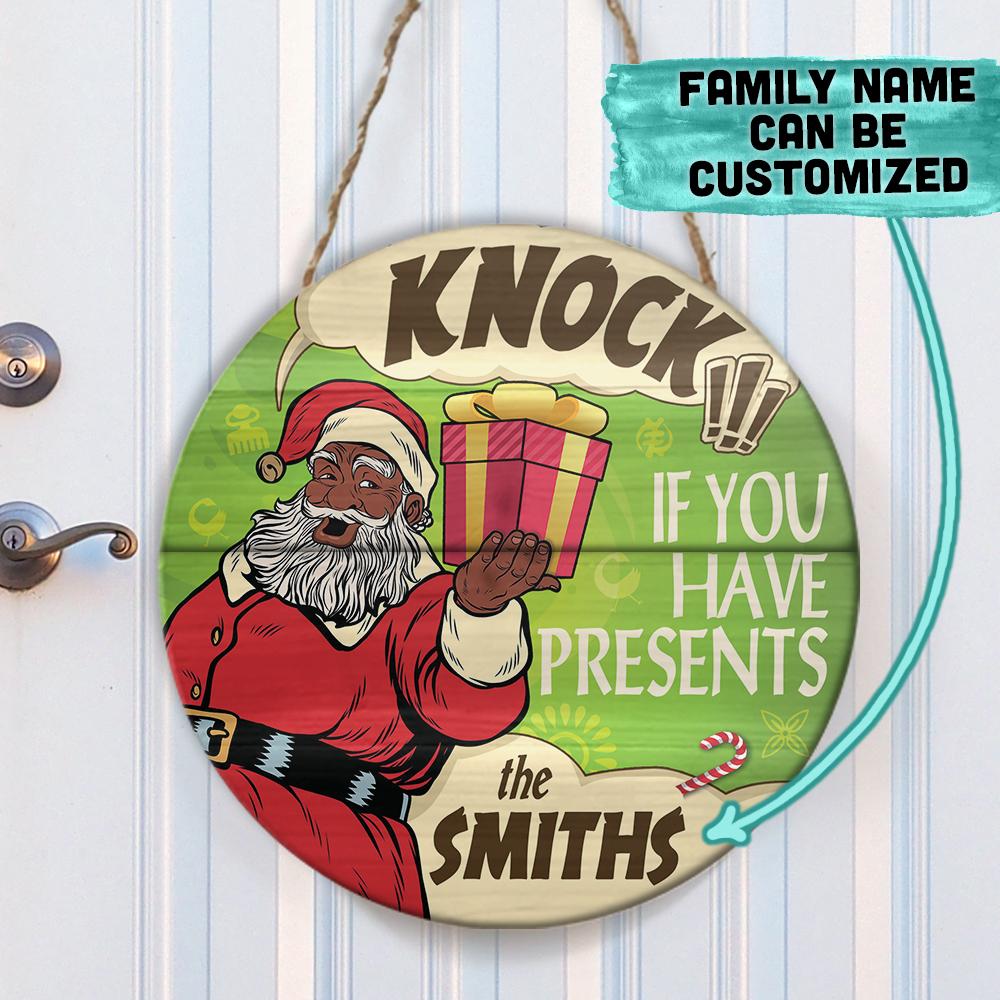 Personalized Knock If You Have Presents Wood Sign Wood Sign Tianci 