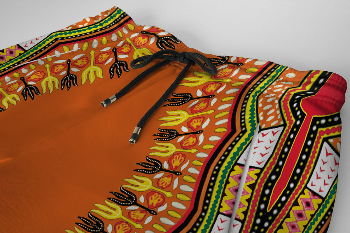 Printed Dashiki In Orange Joggers Joggers Tianci 