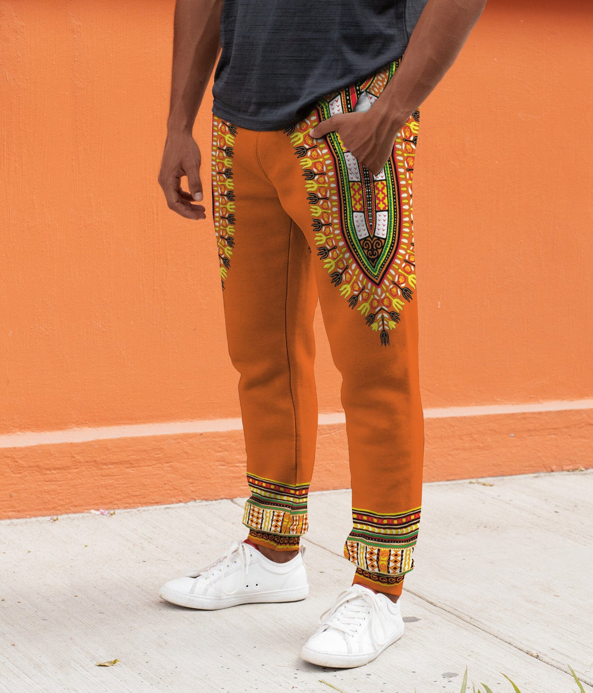 Printed Dashiki In Orange Joggers Joggers Tianci 