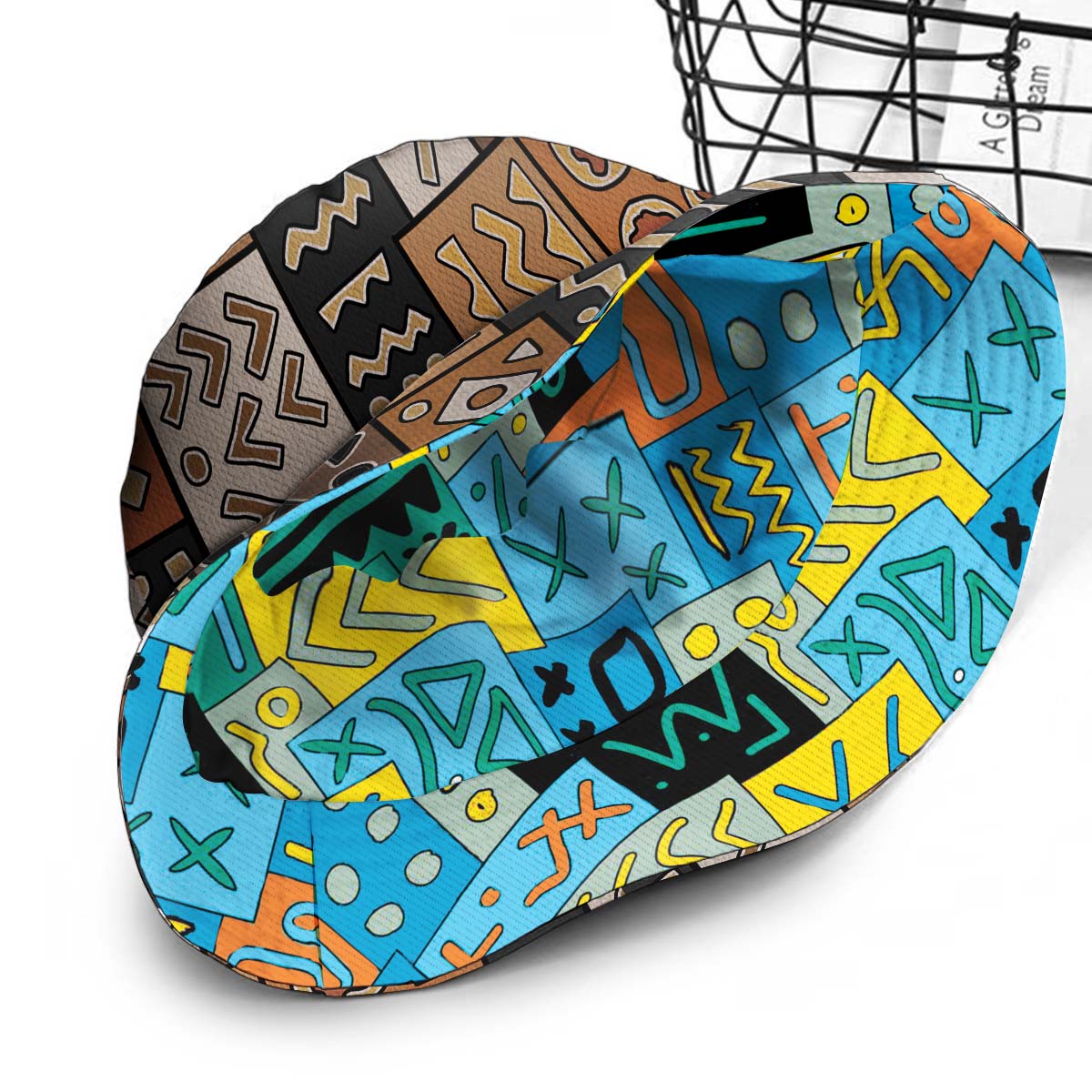 African Pattern Art & Mud Cloth Reversible Bucket Hat Reversible Bucket Hat Tianci 