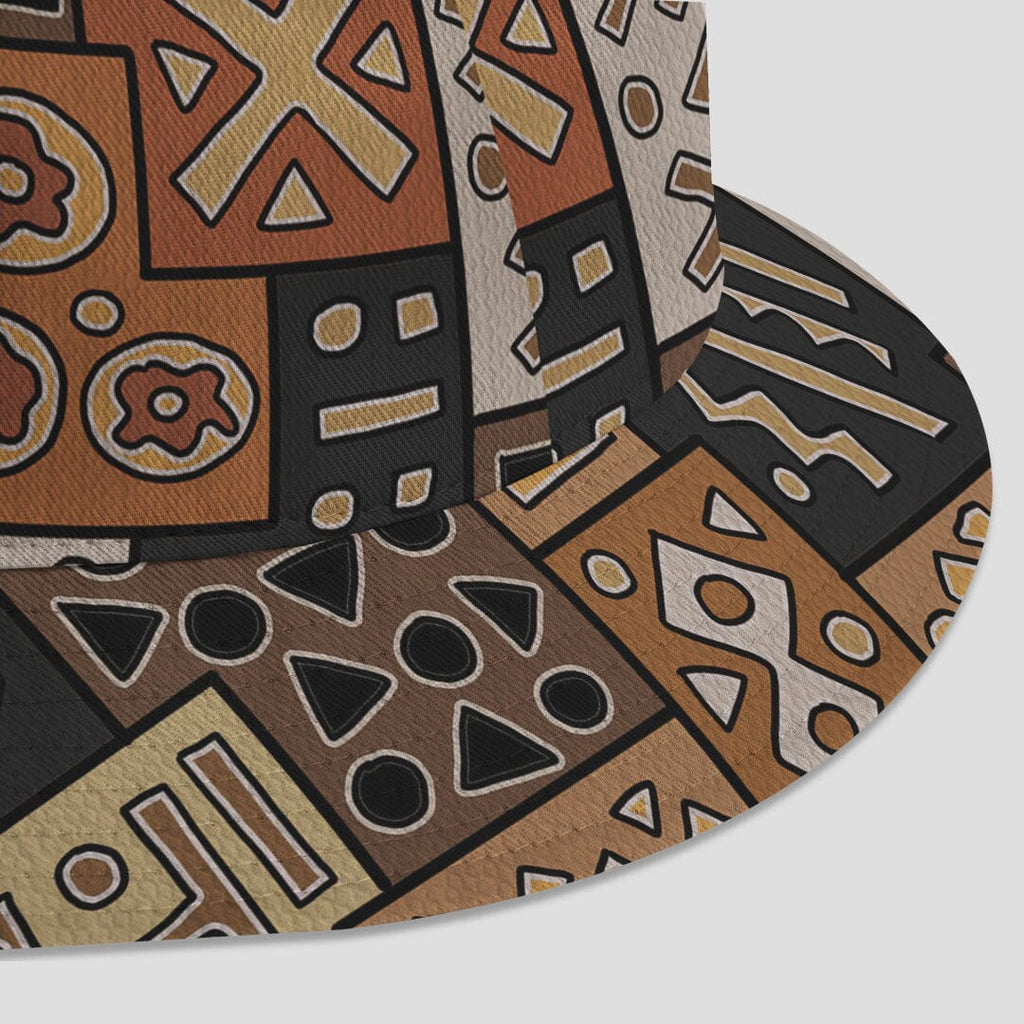 African Pattern Art & Mud Cloth Reversible Bucket Hat Reversible Bucket Hat Tianci 