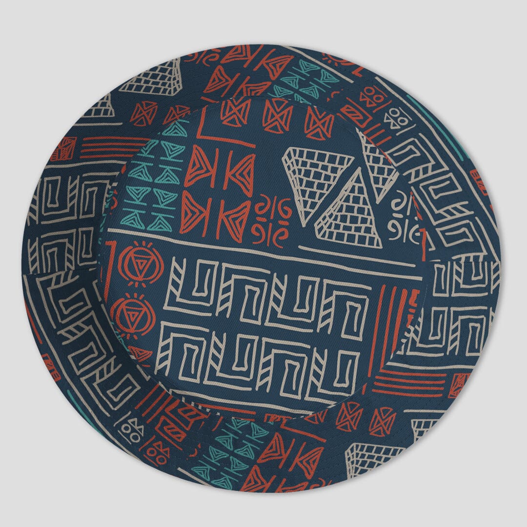 African Symbols Patterns & Patchwork Reversible Bucket Hat Reversible Bucket Hat Tianci 