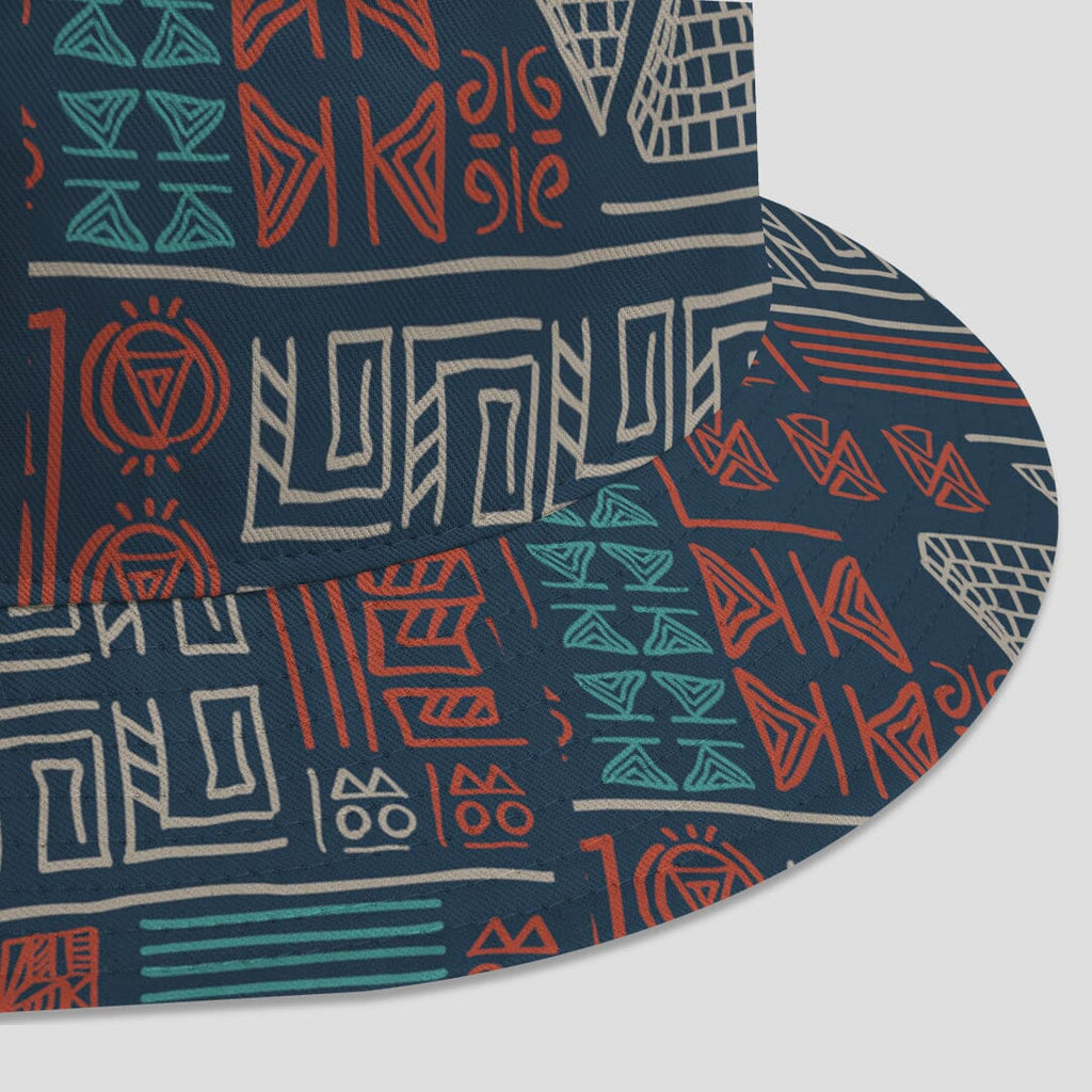 African Symbols Patterns & Patchwork Reversible Bucket Hat Reversible Bucket Hat Tianci 