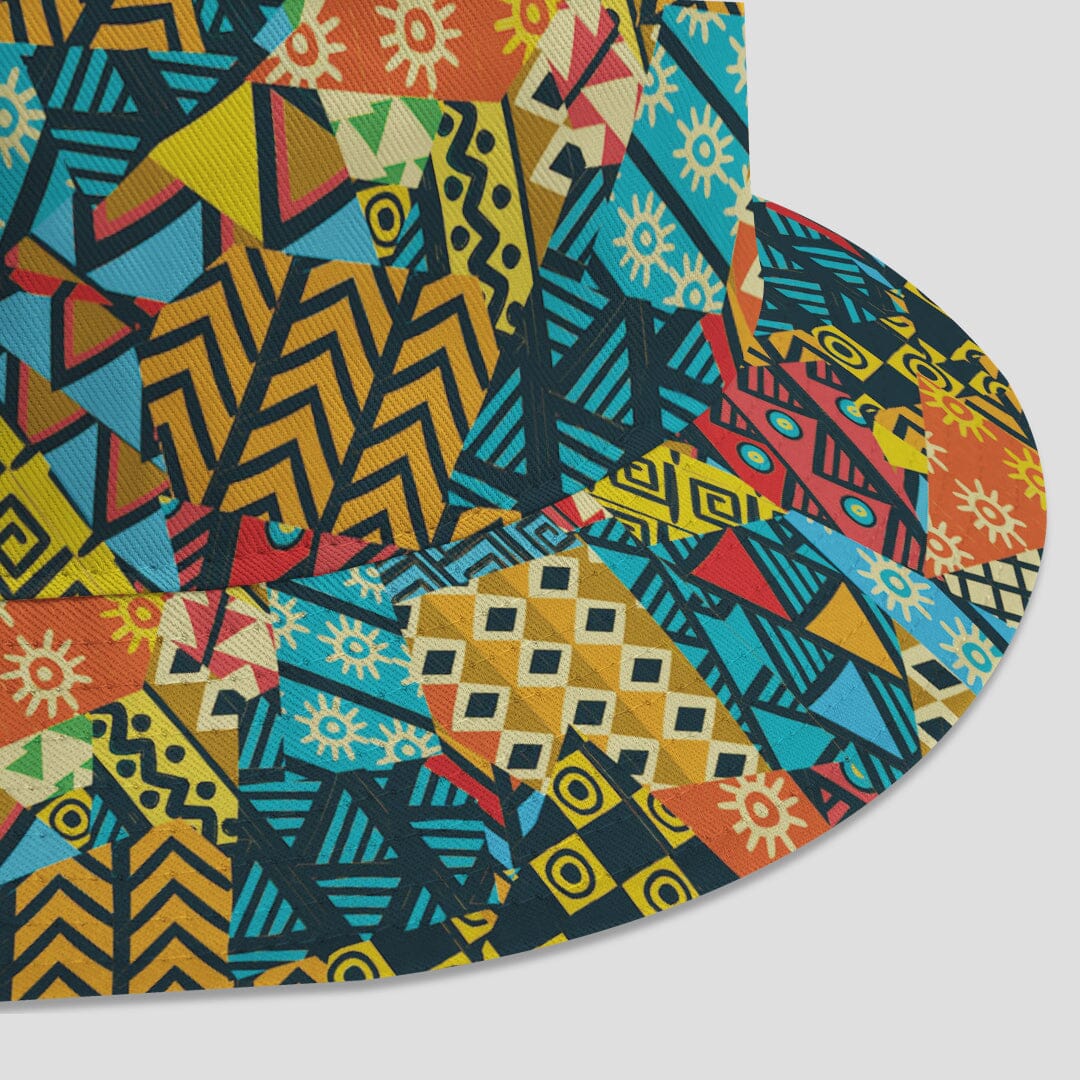 African Symbols Patterns & Patchwork Reversible Bucket Hat Reversible Bucket Hat Tianci 