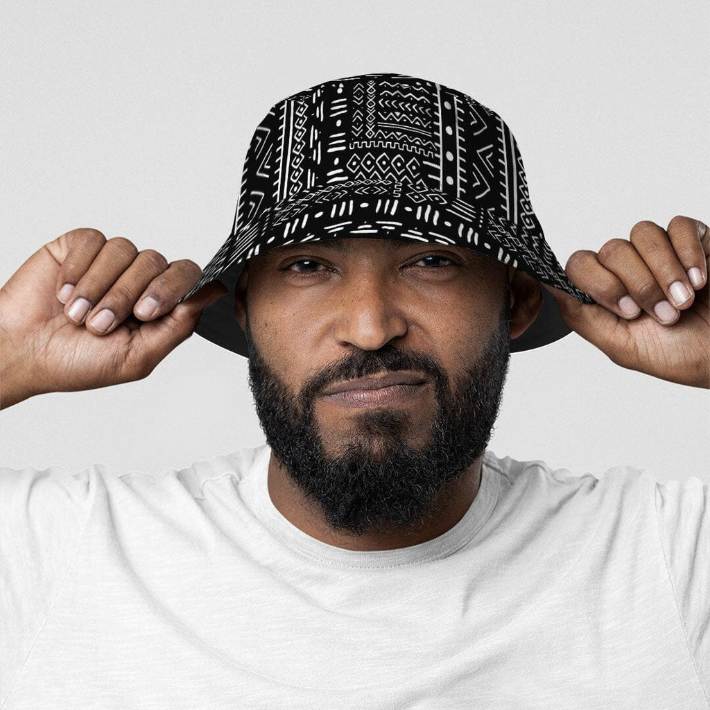 Mudcloth Black And White Reversible Bucket Hat Reversible Bucket Hat Tianci 