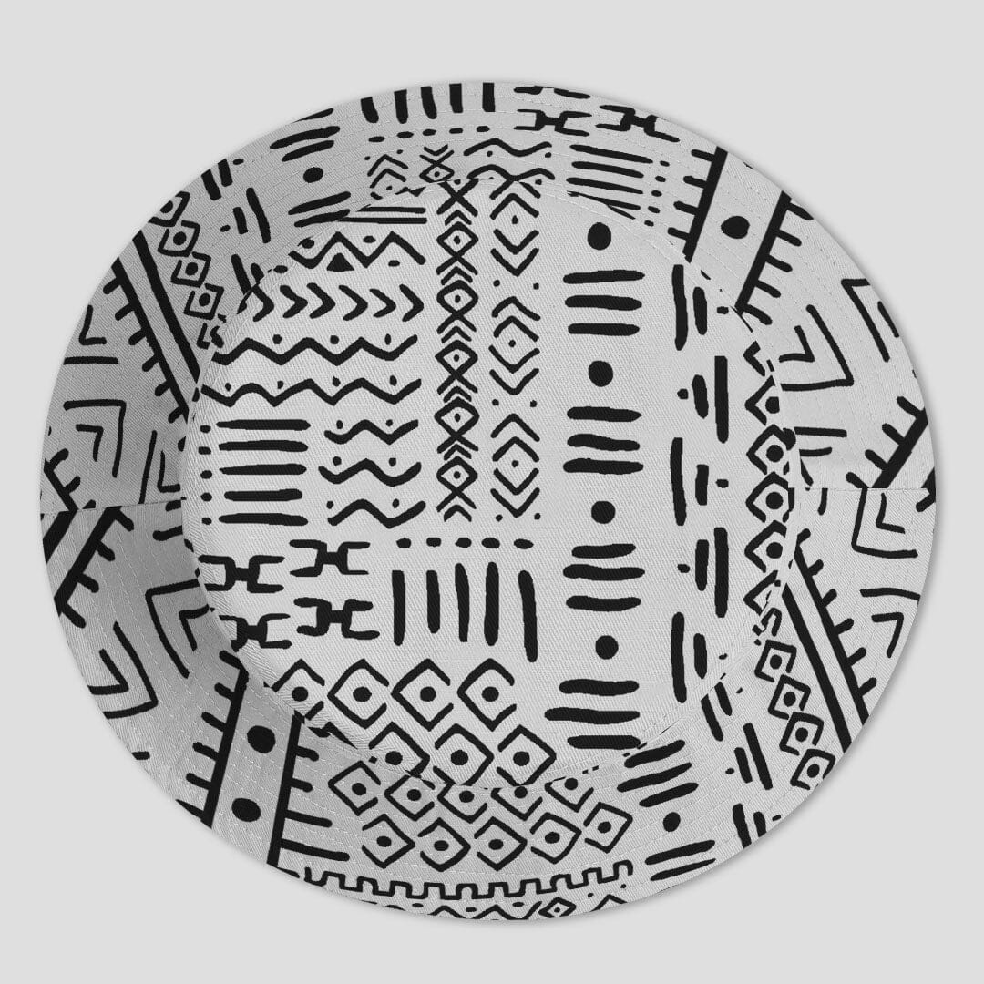 Mudcloth Black And White Reversible Bucket Hat Reversible Bucket Hat Tianci 