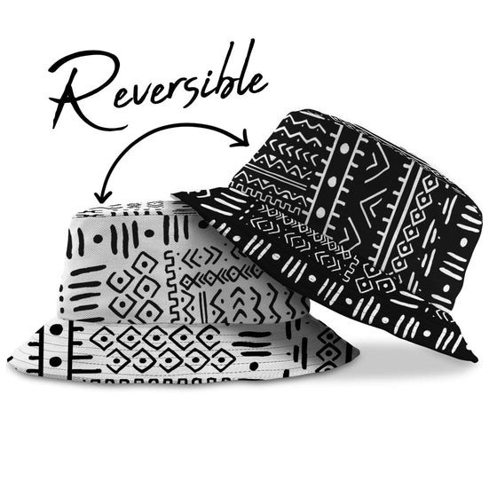 Mudcloth Black And White Reversible Bucket Hat Reversible Bucket Hat Tianci 