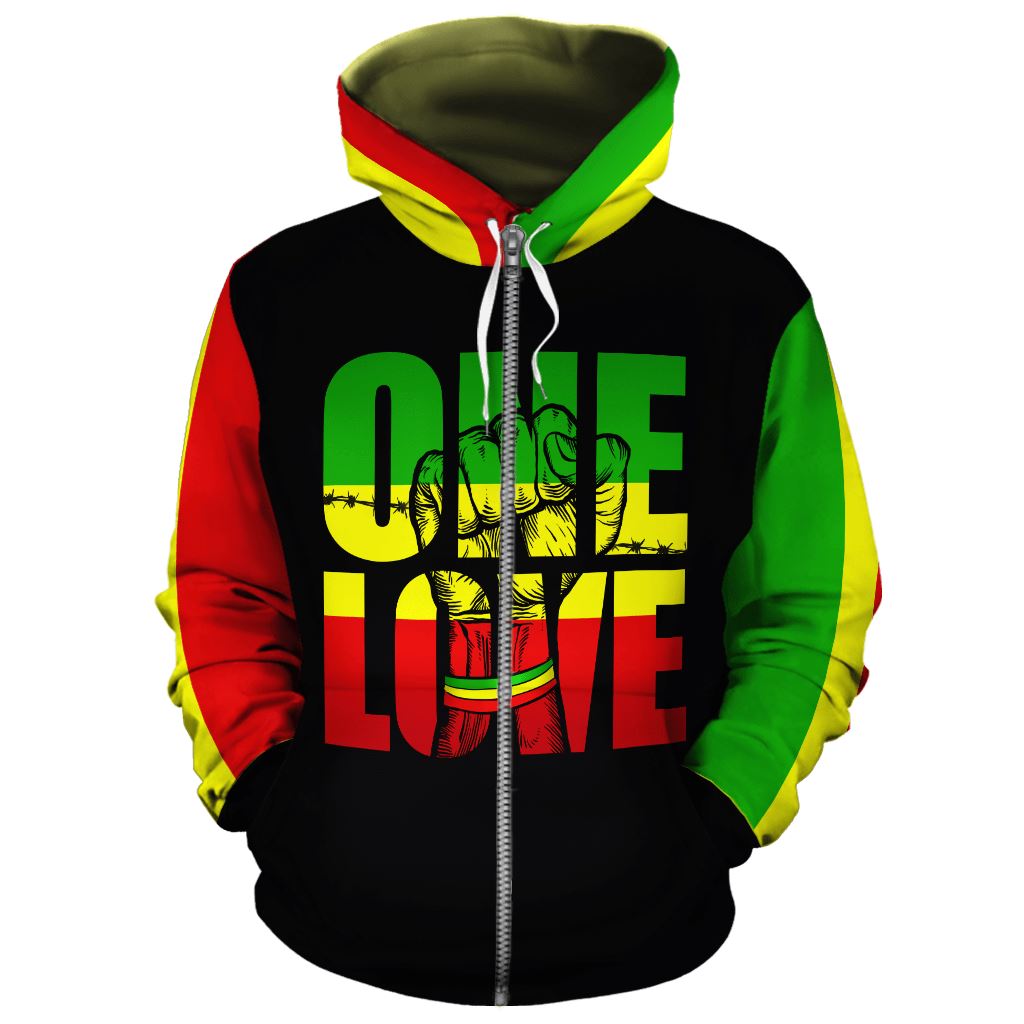 Reggae One Love All-over Hoodie Hoodie Tianci Zip S 