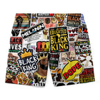Black King's Time Stickers Shorts Shorts Tianci 