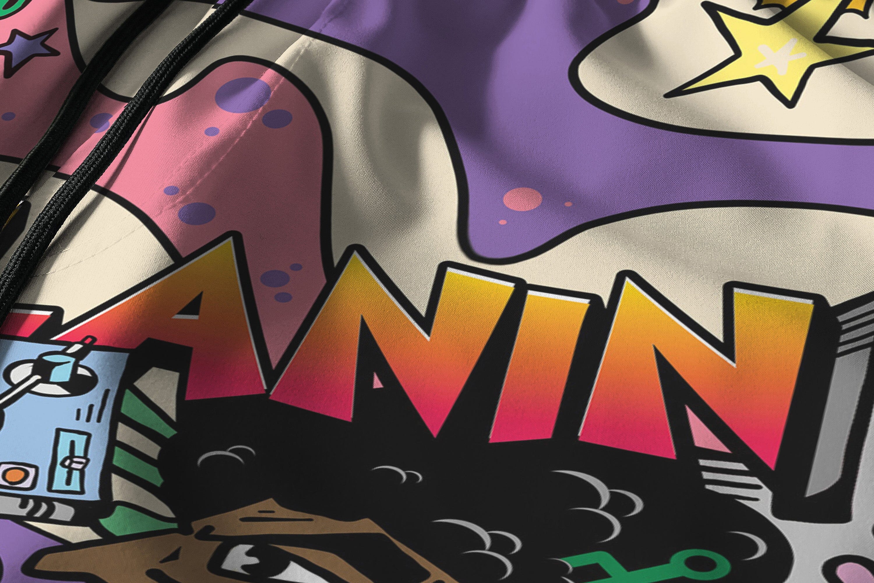 Hip Hop Graffiti Art Shorts Shorts Tianci 