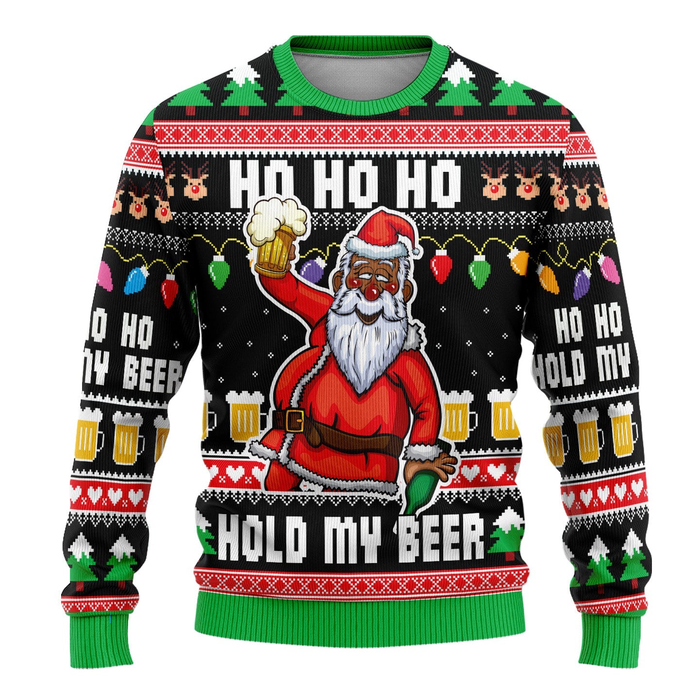 Ho Ho Ho Hold My Beer Ugly Sweatshirt Sweatshirt Tianci 