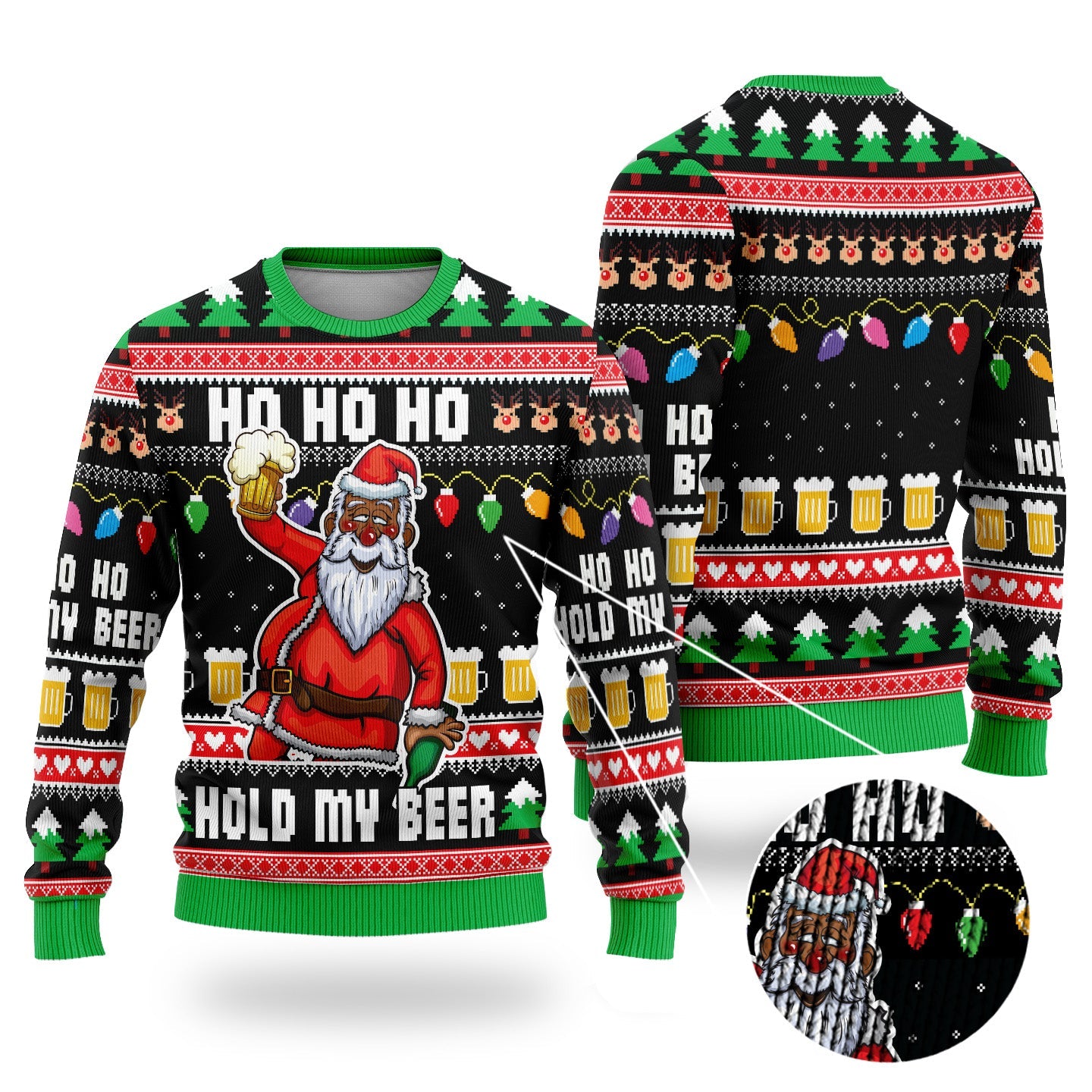 Ho Ho Ho Hold My Beer Ugly Sweatshirt Sweatshirt Tianci 