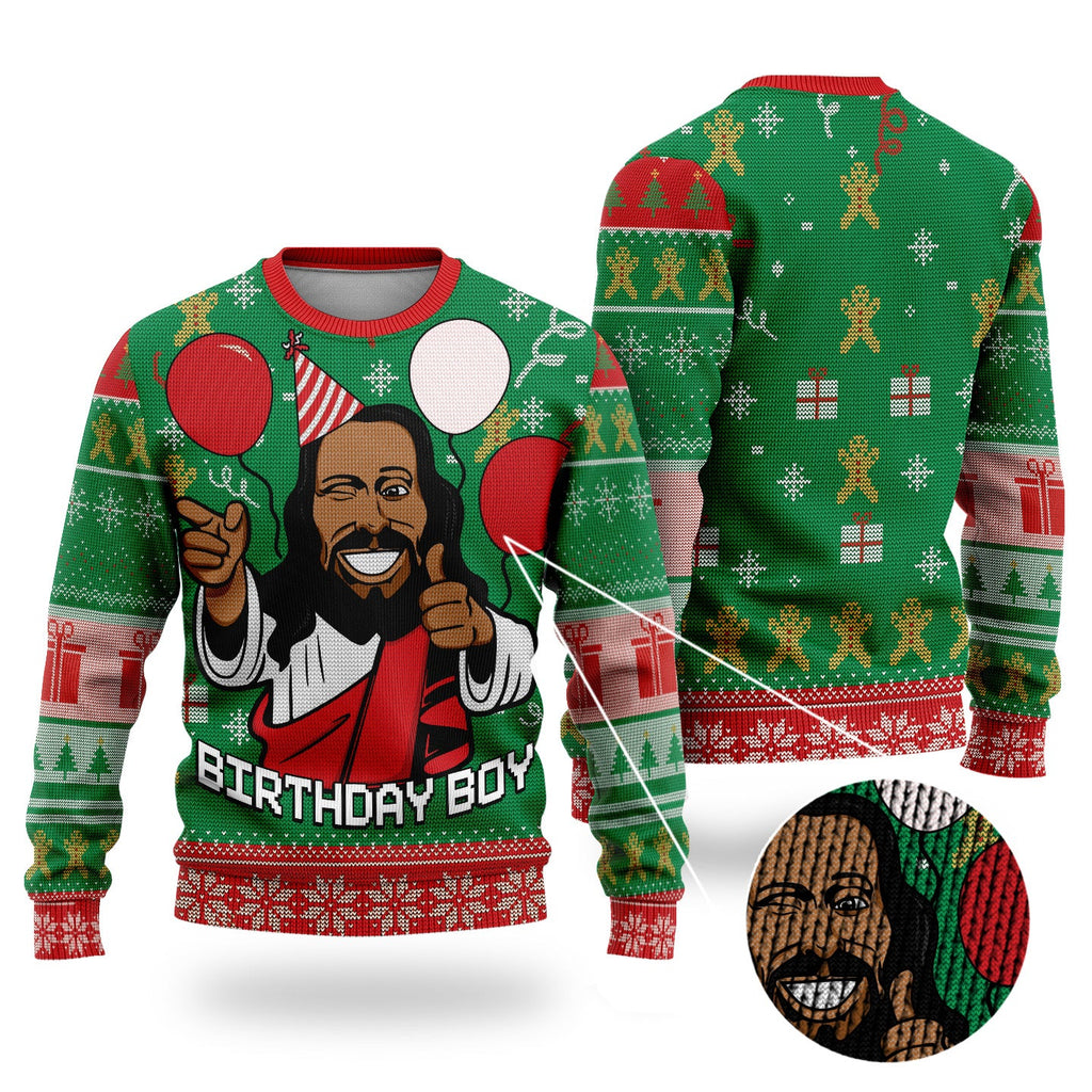 Birthday Boy Jesus Ugly Sweatshirt Sweatshirt Tianci 