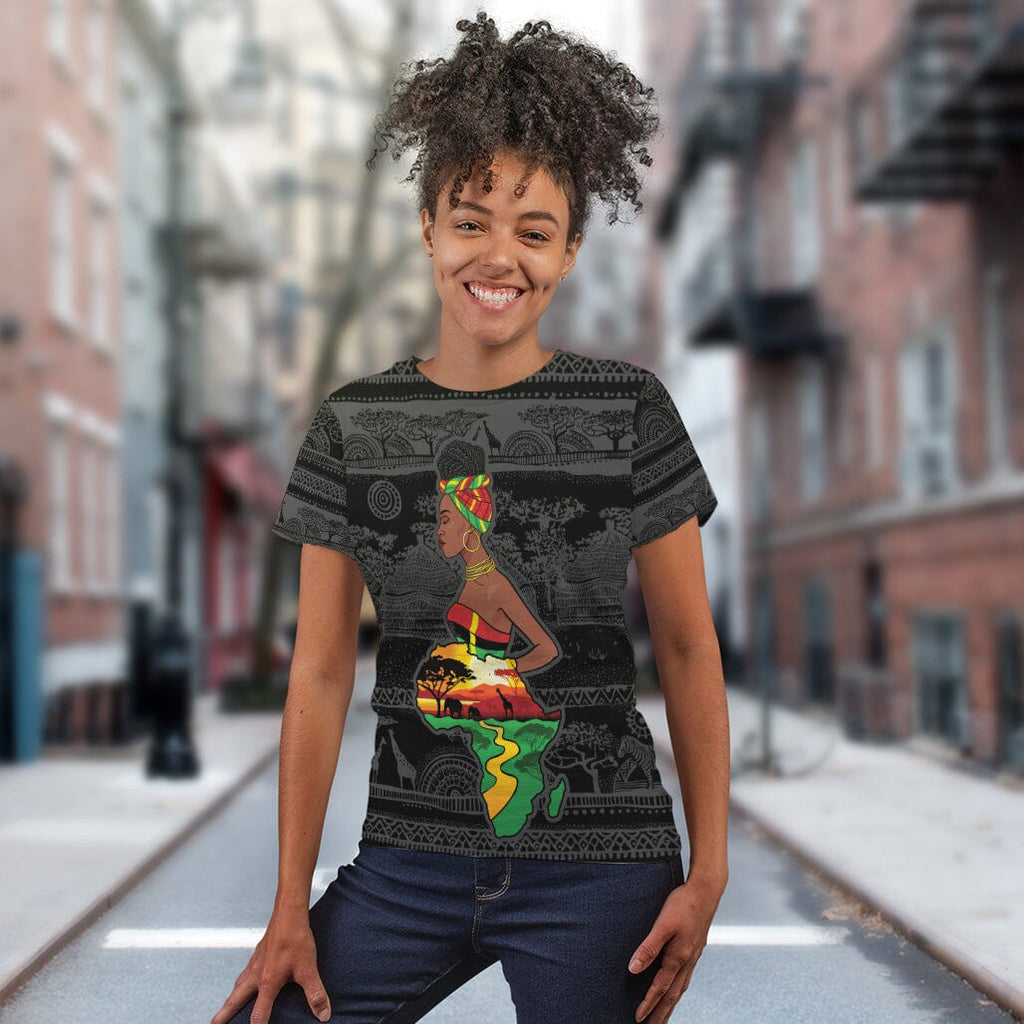 Mother Africa Map T-shirt AOP Tee Tianci 