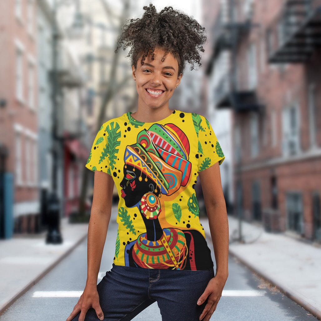 African Art Woman T-shirt AOP Tee Tianci 