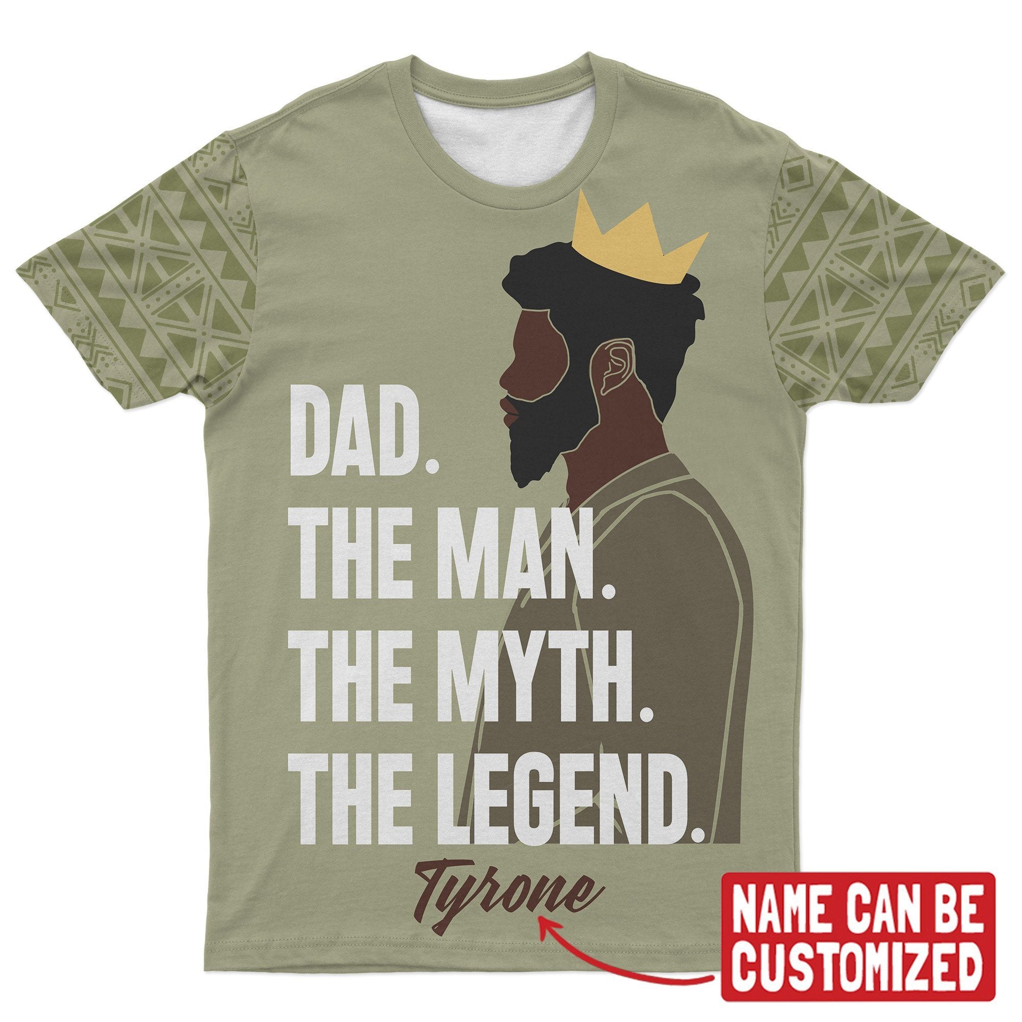 Personalized Black Dad T-shirt AOP Tee Tianci S 