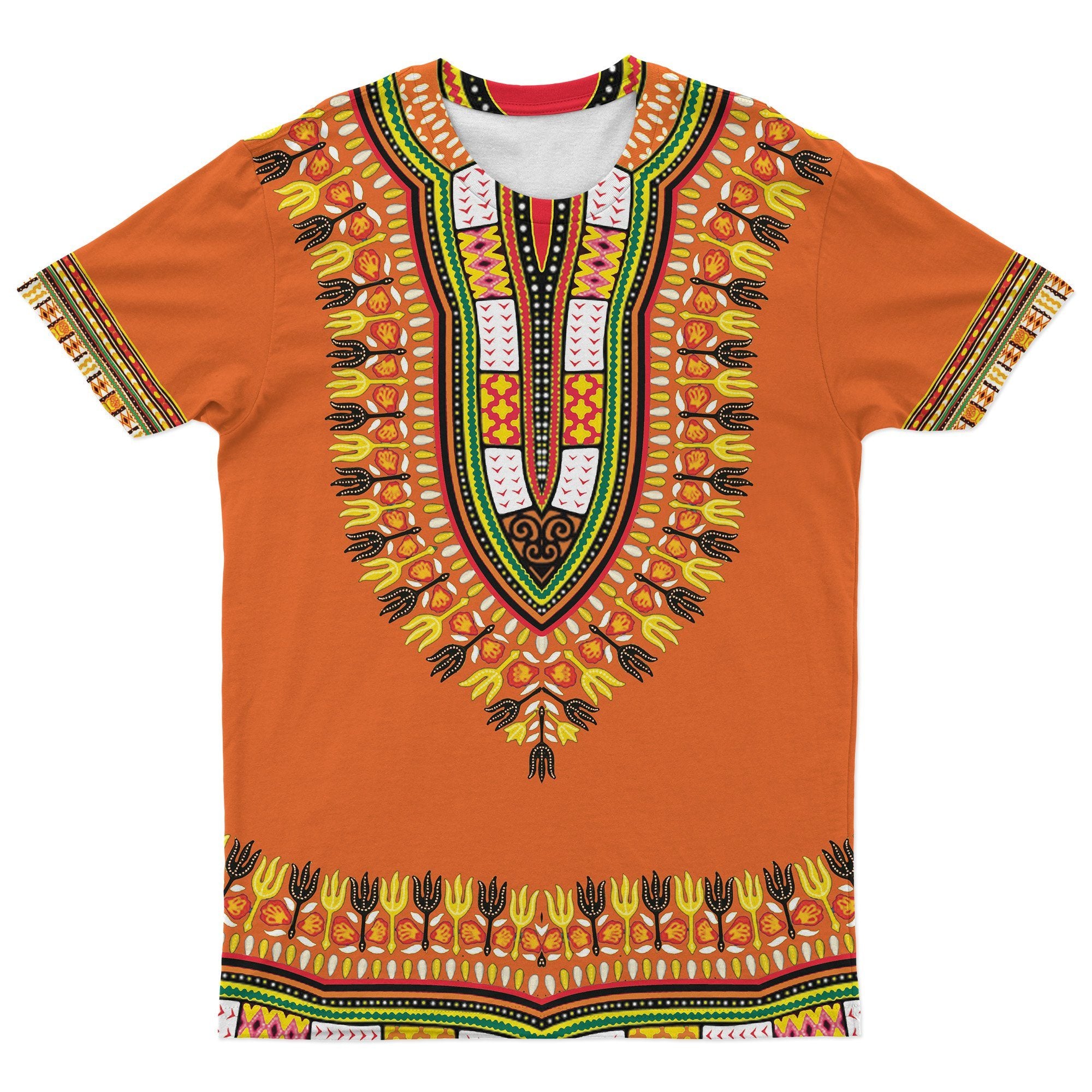 Printed Dashiki In Orange T-shirt AOP Tee Tianci S 