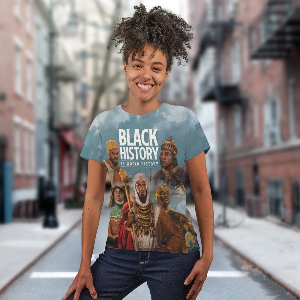 Black History Is World History T-shirt AOP Tee Tianci 