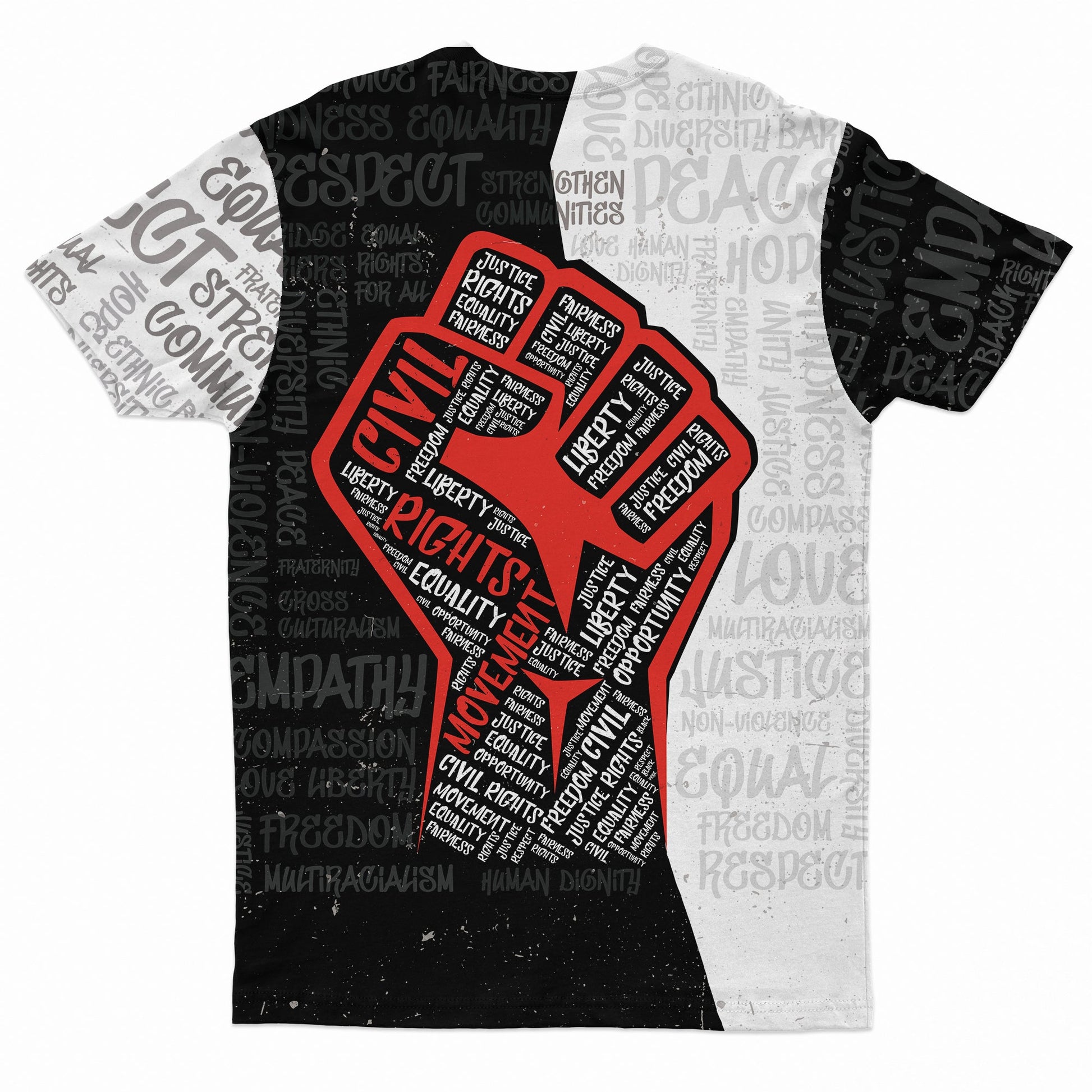 Civil Rights Movement Justice Fist T-shirt AOP Tee Tianci 