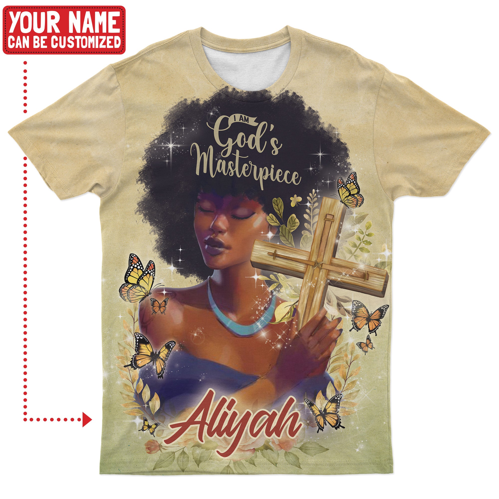 Personalized I Am God's Masterpiece T-shirt AOP Tee Tianci S 