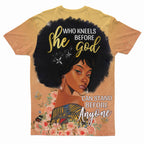 She Who Kneels Before God T-shirt AOP Tee Tianci 