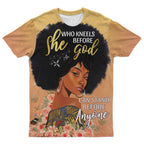 She Who Kneels Before God T-shirt AOP Tee Tianci S 