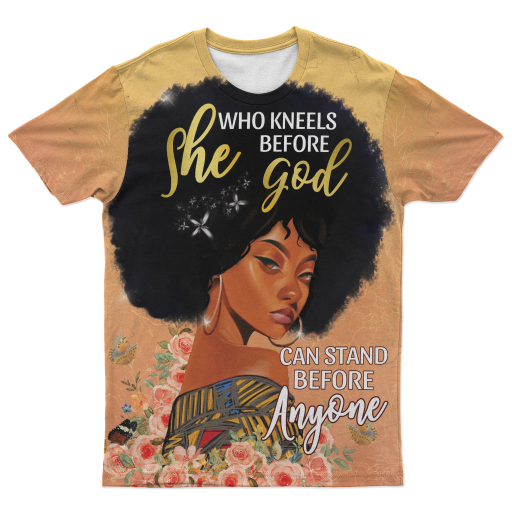 She Who Kneels Before God T-shirt AOP Tee Tianci S 