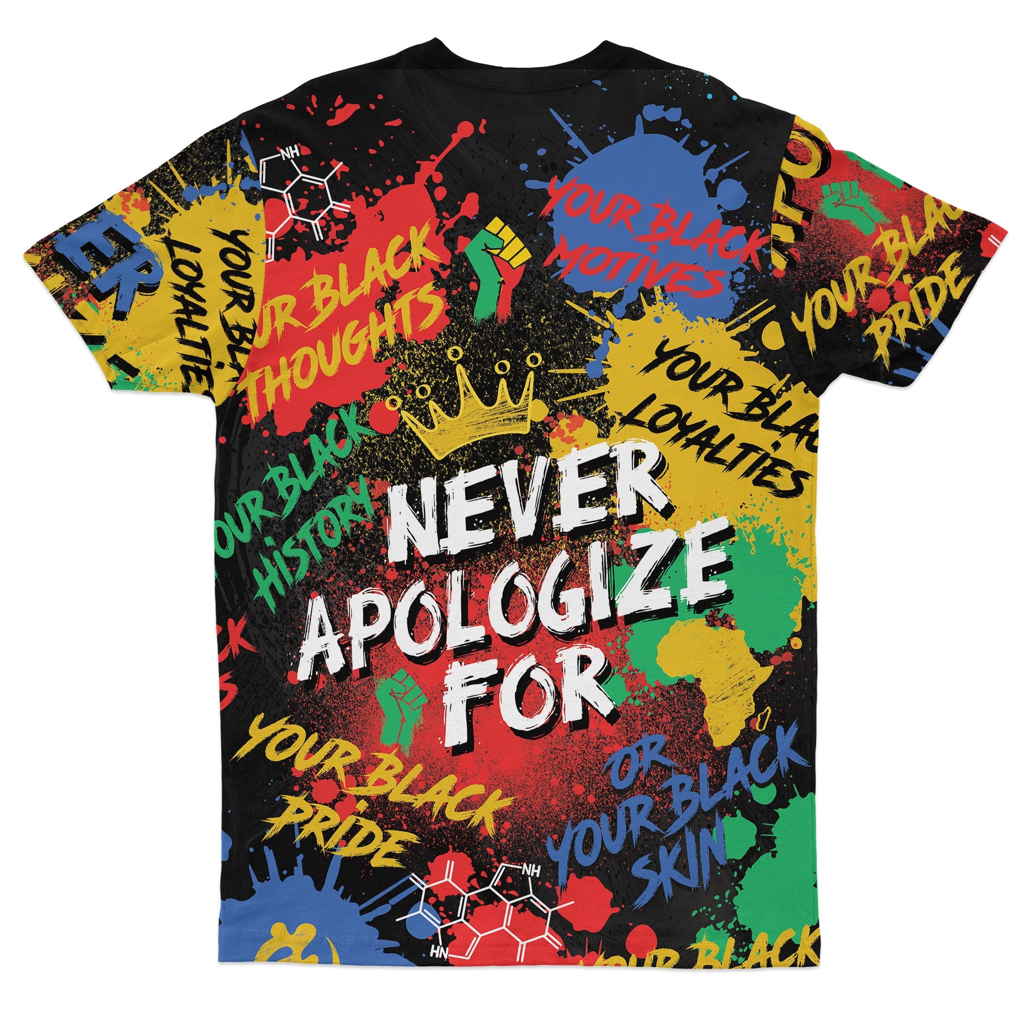 Never Apologize For Being Black T-shirt AOP Tee Tianci 